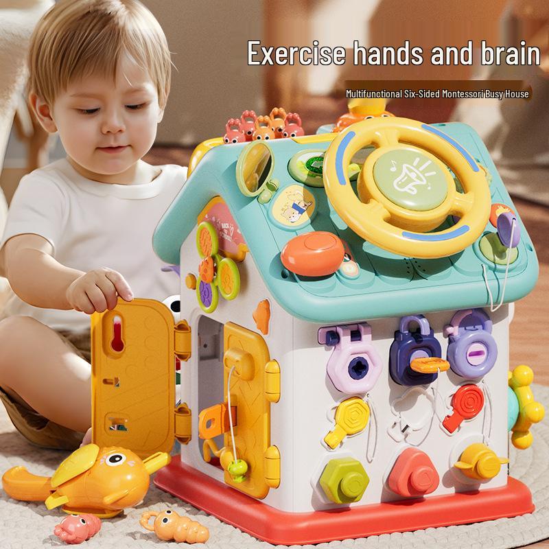 Montessori Busy House Toy: Steering Wheel for 1-2 Year-Olds' Fine Motor Skills