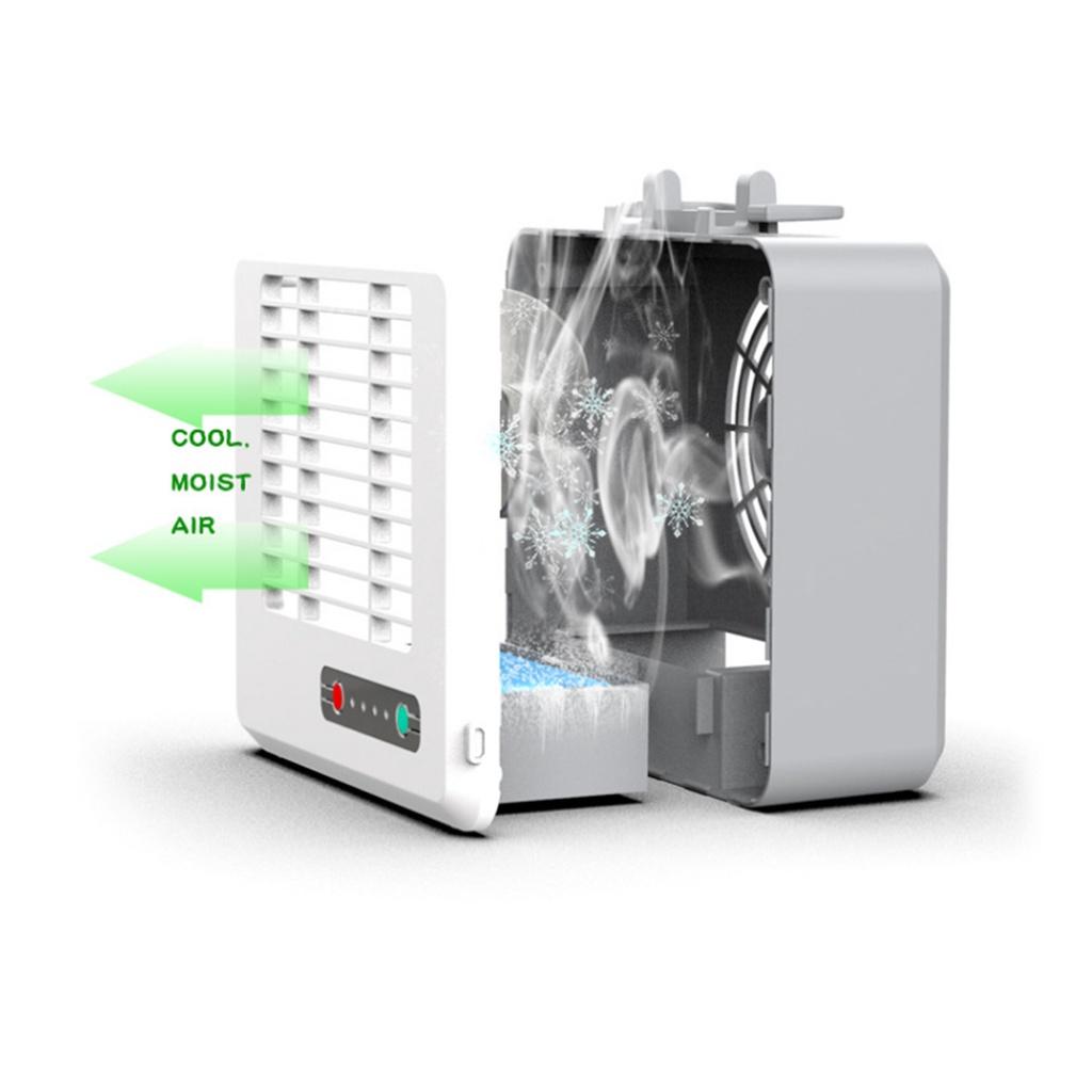 Mini Portable Air Conditioner Air Cooler Fan USB Home Bedroom Office Personal Space Desktop Air Cooling Fan with Phone Holder
