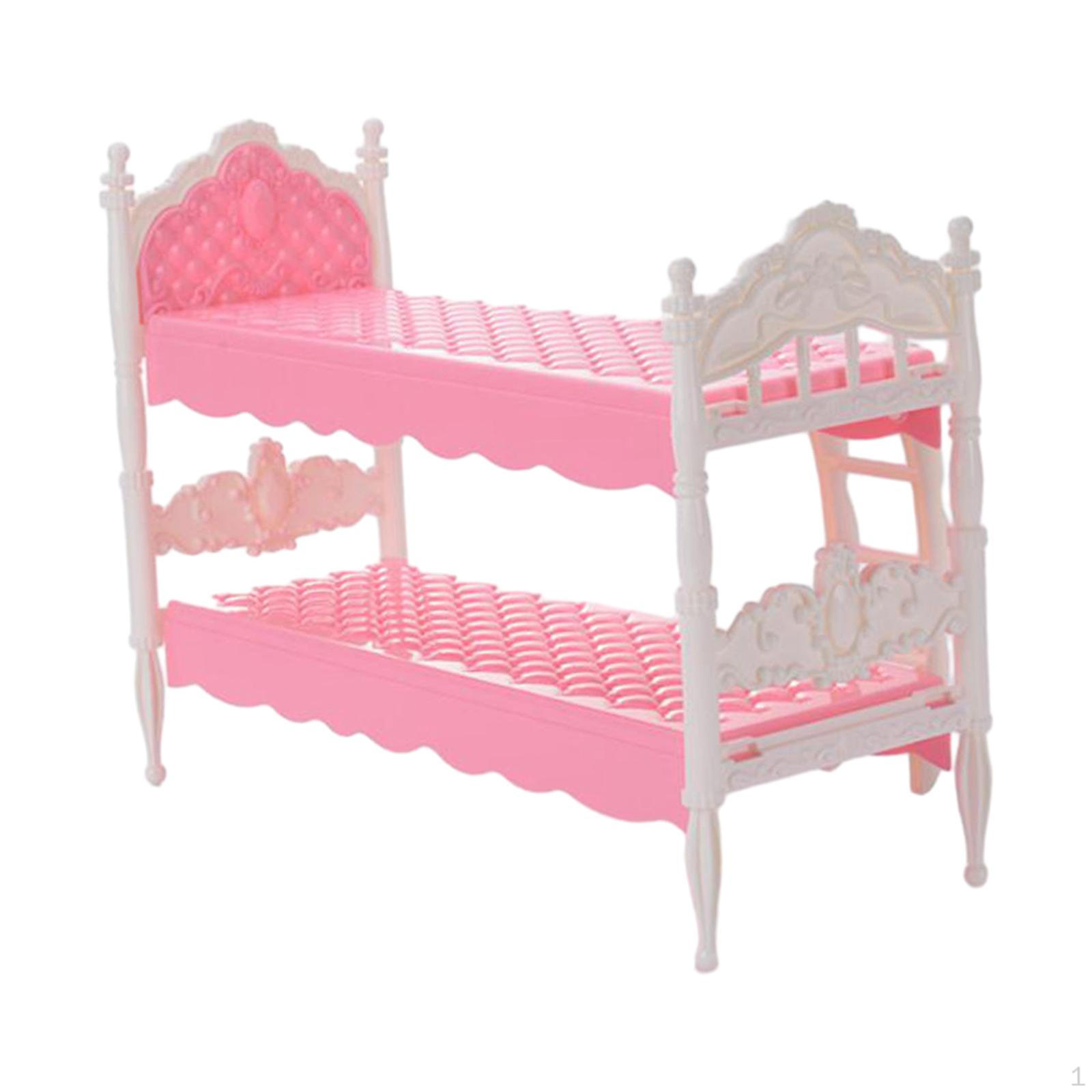 

1/12 кукольный домик, двухъярусная кровать, мини-классическая модель мебели, игрушка для сказочных садов розовый
