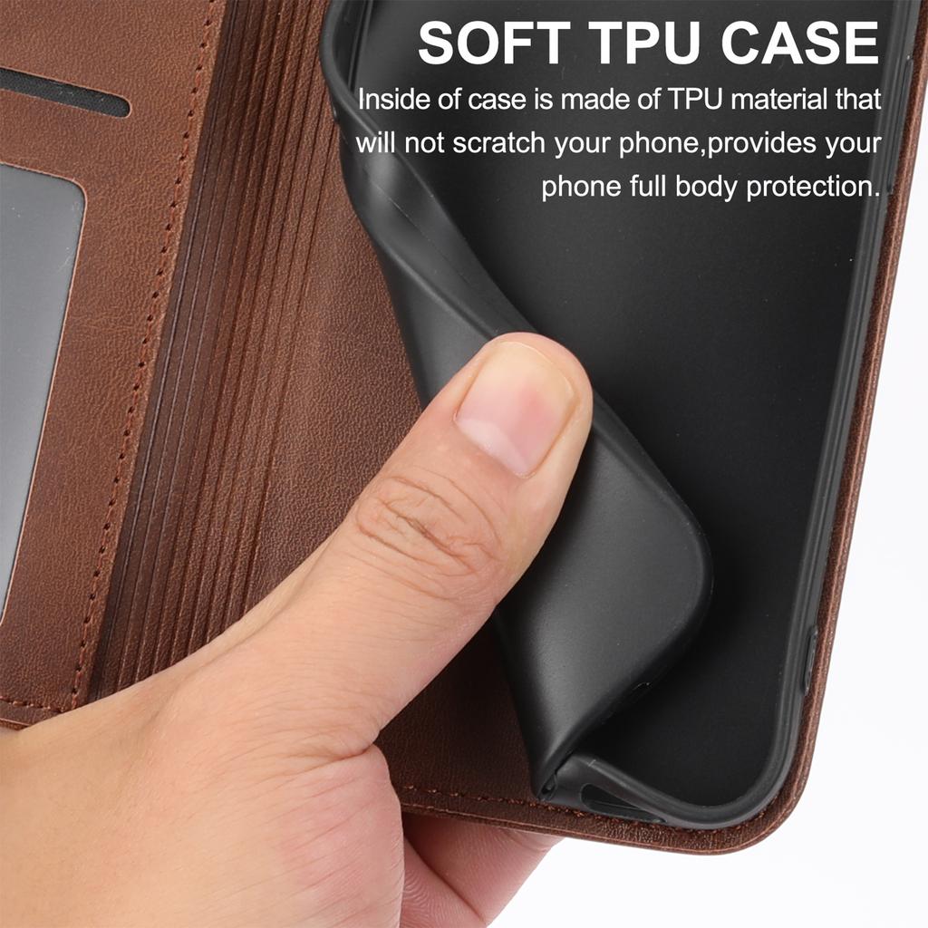 For Samsung Galaxy S25+ Case Calf Texture PU Leather Phone Cover with Wallet