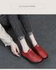 Top layer cowhide sewn bag shoes, soft soled soft top casual shoes for women, easy to wear on one foot, retro mom single shoes