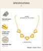 Waterproof Stainless Steel Heart Statement Necklace for Women, Non Tarnish 18k Gold Plated Party Jewelry