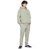 Fear of God Essentials Fleece Pullover Hoodie With Solid Color Logo Unisex Tops Green Concrete FOG-FW21-107