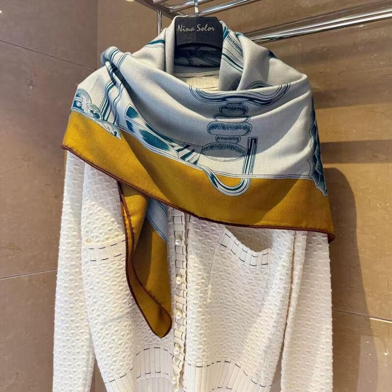 NINA SOLOR Soft Wool Horse Rider Scarf Shawl