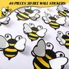 48 Pieces 3D Bee Yellow Stickers Decor Removable Mural Decals Honey Bee Clings for Home Office Fridge Decorations Party Supplies,3 Sizes