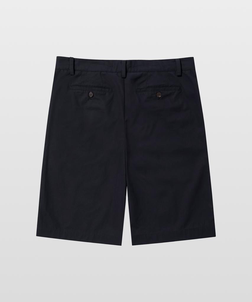 MANNERGRAM [Half-Set Japanese Imported Fabric] Single-Pleat High-Density Cotton Half Pants Dark Navy