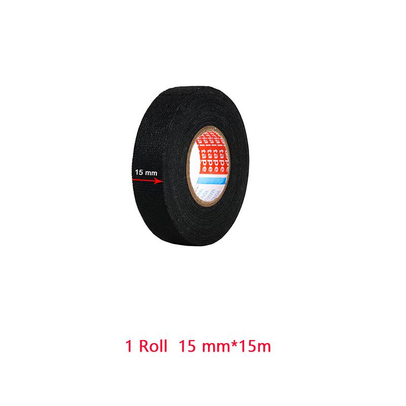 Automotive Wire Harness Cloth Tape High Temp Wrapping Noise Damping Heat Proof Adhesive Fabric Electrical Flannel Tape 15M/45M