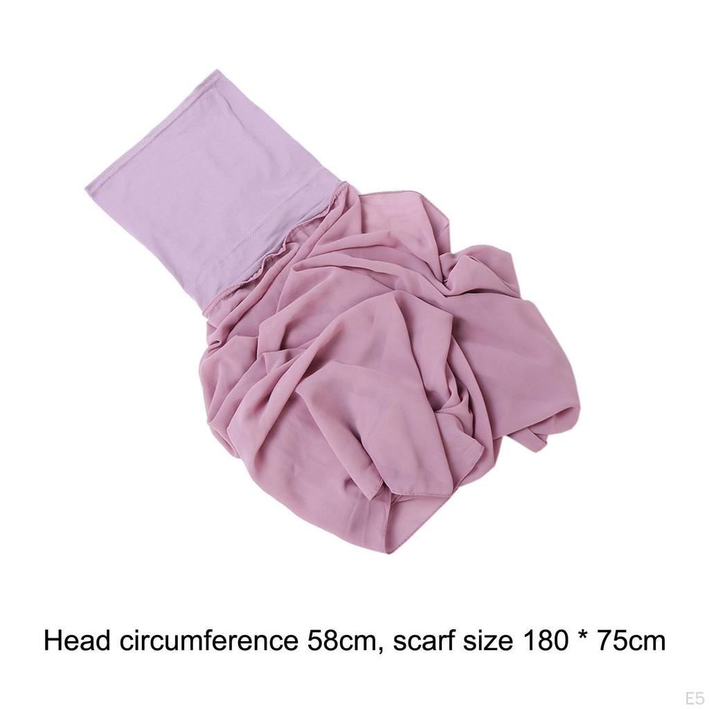 Chiffon Instant Hijab for Women Headscarf Polyester Sun Protection Turban Cap Wrap