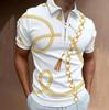 Modern short-sleeve zip-up polo shirt, stylish casual top for men.