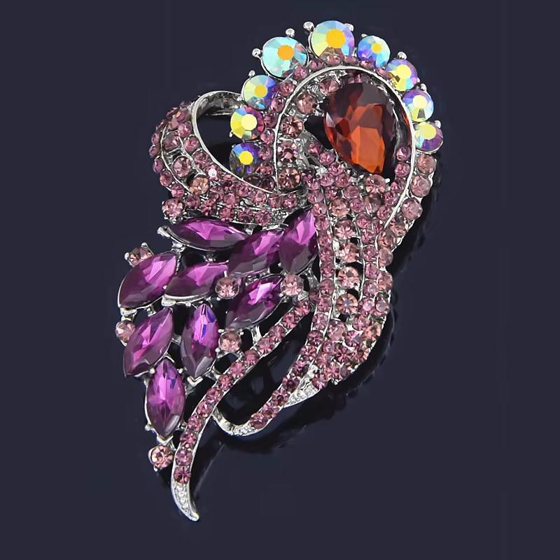 Luxury Full Crystal Women Men Twist Brooch Badges Exquisite Party Banquet Rhinestone Pin Vintage Clothing Coat Accessories