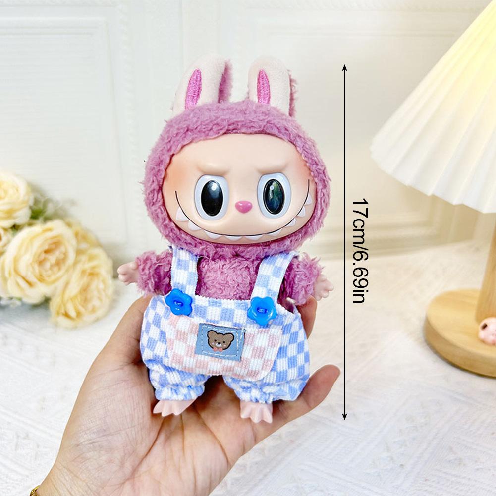 Per 17cm Labubu Doll Clothes Fashion Clothes Felpe con cappuccio Doll Clothes Color Match Felpe con cappuccio Dolls Accessories Cute Decoration Little Cloths