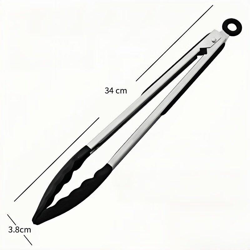 ZISIZ 9-inch Black Silicone Food Tongs