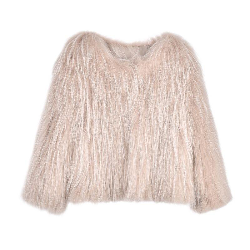 Imitation Waschbärhaar gewebte Imitationspelzjacke Damen kurz 2024 neuer Imitationsfuchspelzmantel junge Mode