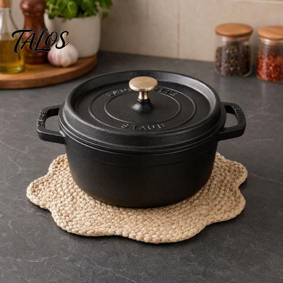 Placemat for Soup Pots Natural Corn Husk Placemat, Heat Resistant Non Slip Temperature Insulating Table Mat, Floral Design, Durable Grass Weaving