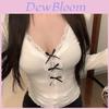 Lace Vneck Tshirt For Women With Long Sleeves And Ruffled Details For Autumn Fashion