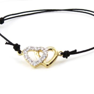 [I9788] - Black 'Love' Gold Plated Bracelet