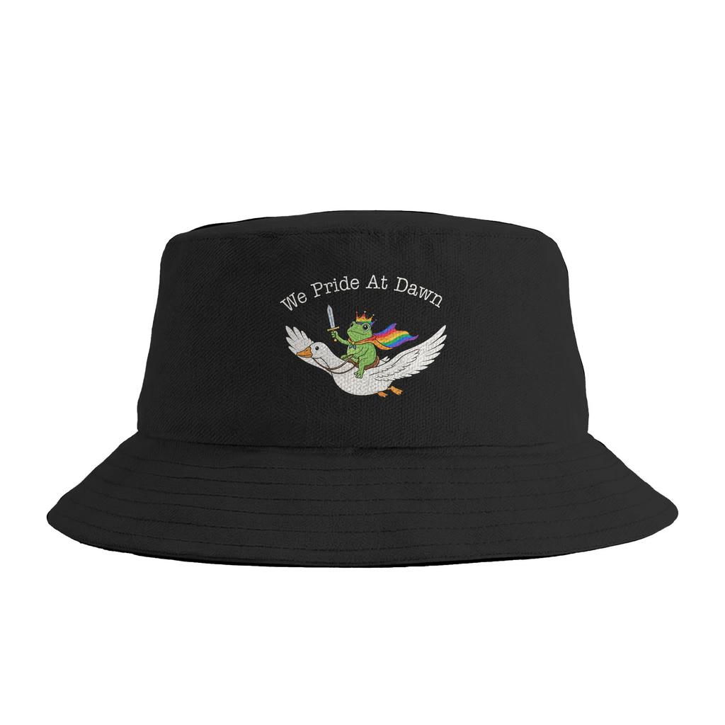 Wir Stolz Bei Sonnenaufgang Niedlicher LGBTQ Waschbär Pride Flagge Pride Monat Eimerhut Harajuku Fischer Unisex Kappen Für Unisex Frauen Koreanische Visier Hüte