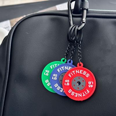 3-in-1 Simulation Barbell Plates Keyring Mini Fitness Series Pendant  Gifts