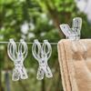 4 Pcs Pinces à Linge Séchantes Portables Transparentes Pince à Linge pour Antidérapant Coupe-Vent Pince à Vêtements Couette pour Organisateur Ménager