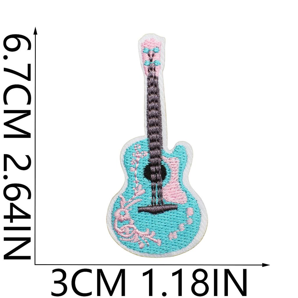 Horse Pentium Embroidery Cloth Sticker Western Denim Computer Embroidery Badge Fashion Girl Decoration Guitar Embroidery Badge Ironing