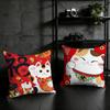 Maneki Neko Rich Luck Money Cat cushion cover Birthday Anniversary Gifts Double Sided Printed Zipper Cushion Cover