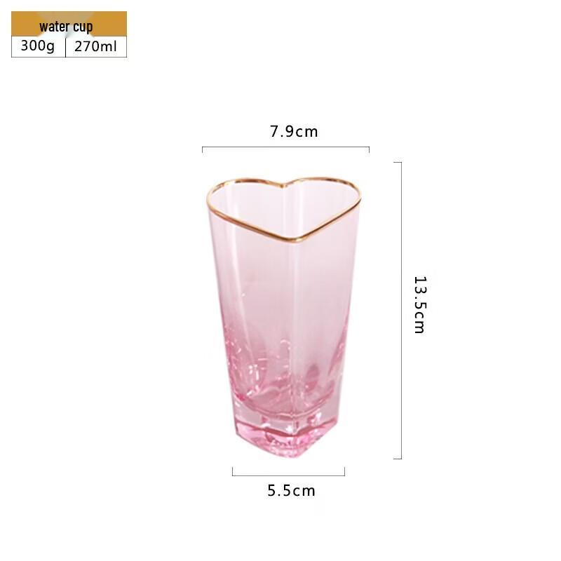 Shangqi Heart-shaped Gold Rim Champagne Flutes
