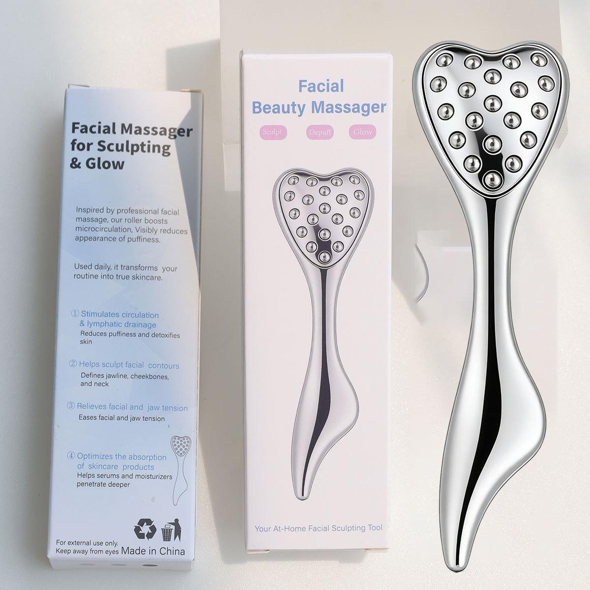 

2Pcs Women Face Massage Tool Mermaid Facial Gua Sha Massager - Skin Care Roller Applicator for Face Spa & Product Absorption 2 pieces pack білий