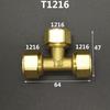 Brass Compression Tee Pex 1216/1418/1620/2026/2632 Pipe Fitting Equal Reduced Aluminum Plastic Pipe Fittings for Floor Heating