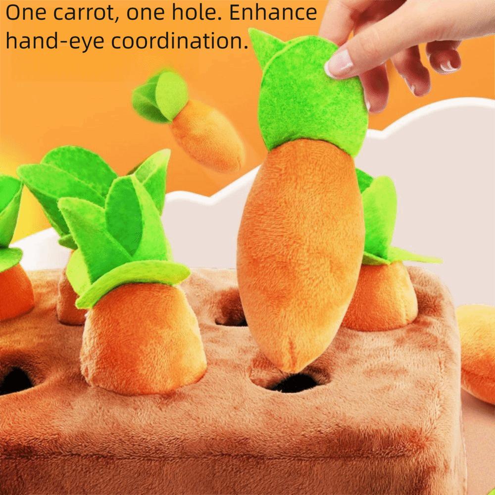 6/8 Hole Dog Carrot Pulling Toy Plush Puppy Chew Toy Carrot  Dog Toys  Mental Stimulation