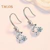 1 Pair Korean Style Hook Earrings Dolphin Design Shiny Rhinestones Drop Earrings Women Mid-length Earrings