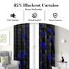 Ensemble de 2 Rideaux Décoratifs Mode pour Chambre à Coucher Salon Bureau Espace Treillis Blocs Rouge Noir Bleu Fabriqué en Polyester