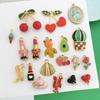 2pcs/lot Stainless Steel Pendant Charm Cherry Cactus Bird Pearl Lipstick Hat Boot Shell Fish Ocean Necklace Gold PVD