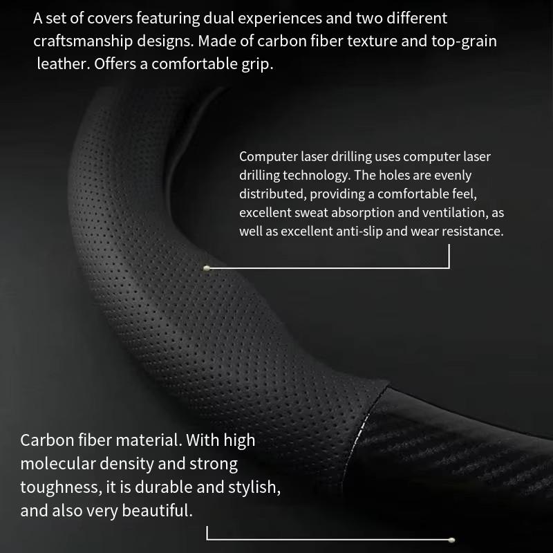 For Bmw MINI F54 F55 F56 F57 F60 R53 R54 R55 R56 R60 Cooper JCW ONE Countryman Carbon fiber Leather Car Steering Wheel Cover
