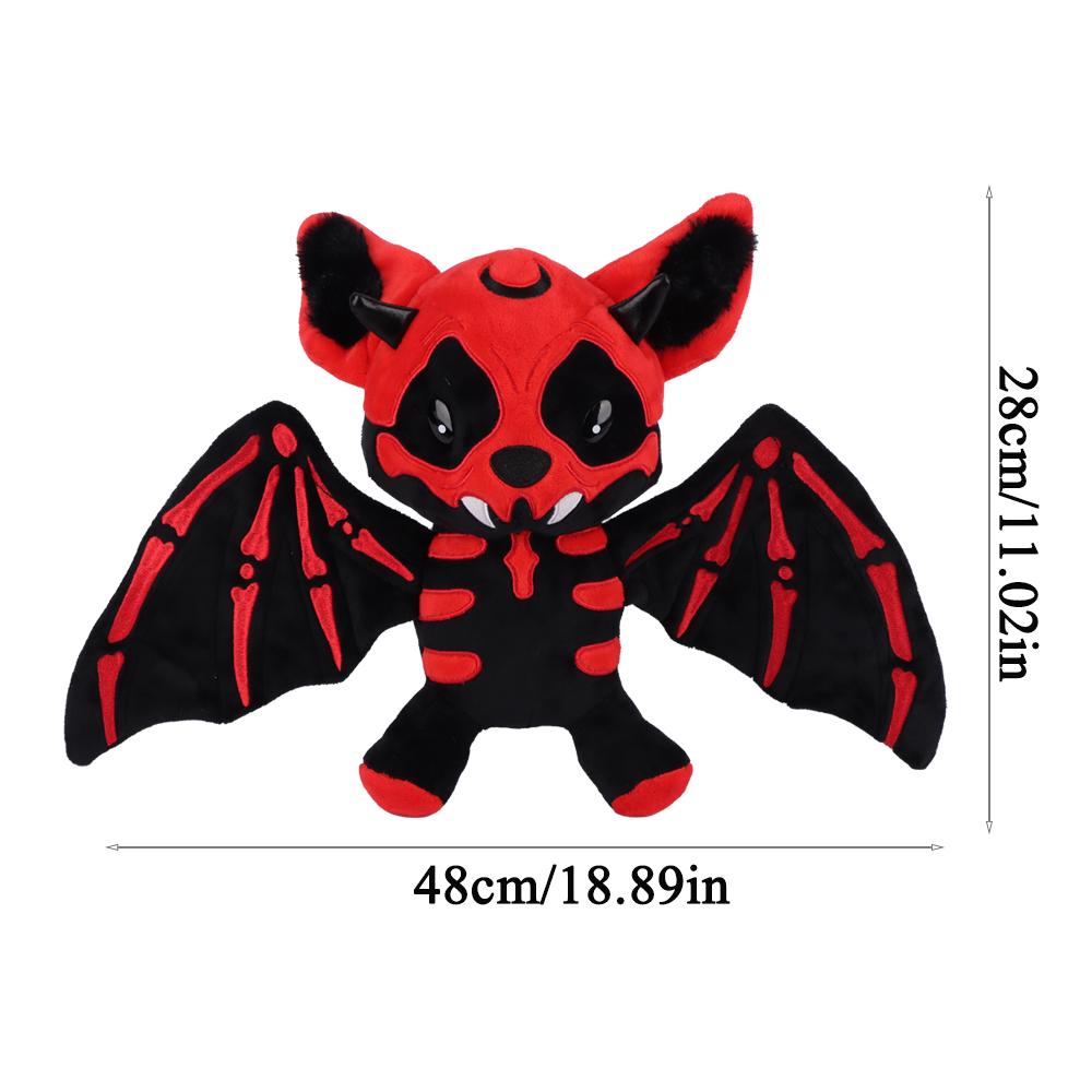 

28cm Halloween Two-color Skeleton Bat Plush Toy Stuffed Skeleton Animal Playthings Cute Plushie Doll Home Decoration Halloween Holiday Gift Idea 28cm