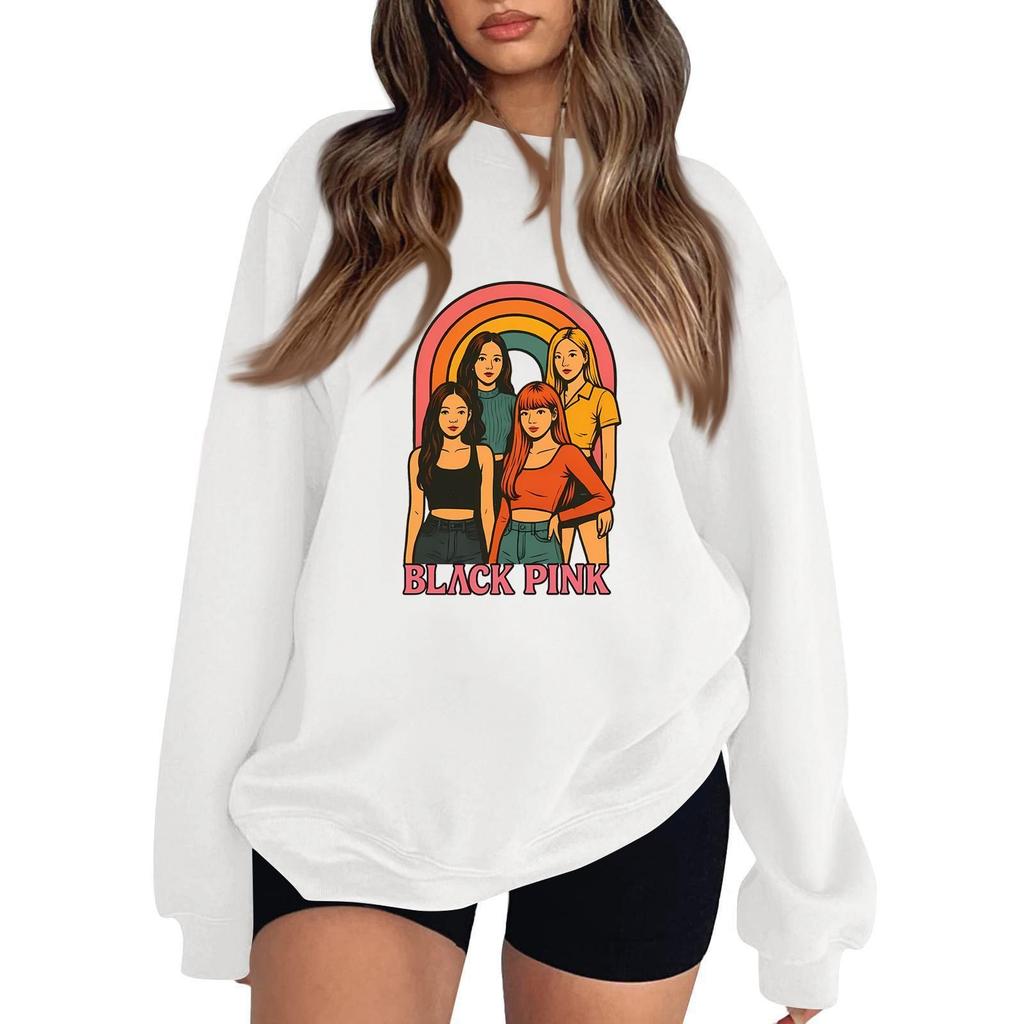 Women's Fashionable And Casual Long Sleeve Round Neck Printed Sweatshirt