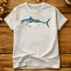 Atlantic Mackerel Handdrawn Fish Art T Shirt Beach Fashion Tshirts 100 Cotton Round Neck Oversized Tees Aesthetic Tshirt