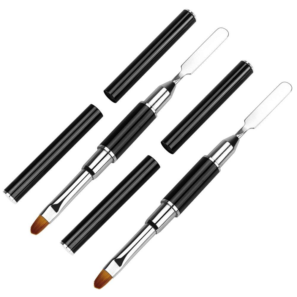 Brosse et sélecteur de Gel, brosse et spatule à ongles Design 2 en 1, outil de brosse à ongles en Gel pour Gel d'extension d'ongles en acrylique