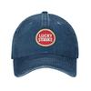 Lucky Strike Letters Troye Sivan Music Sport Retro Cowboy Washed Baseball Caps Men Denim Street Tide Hat Hiking Mens Dad Cap