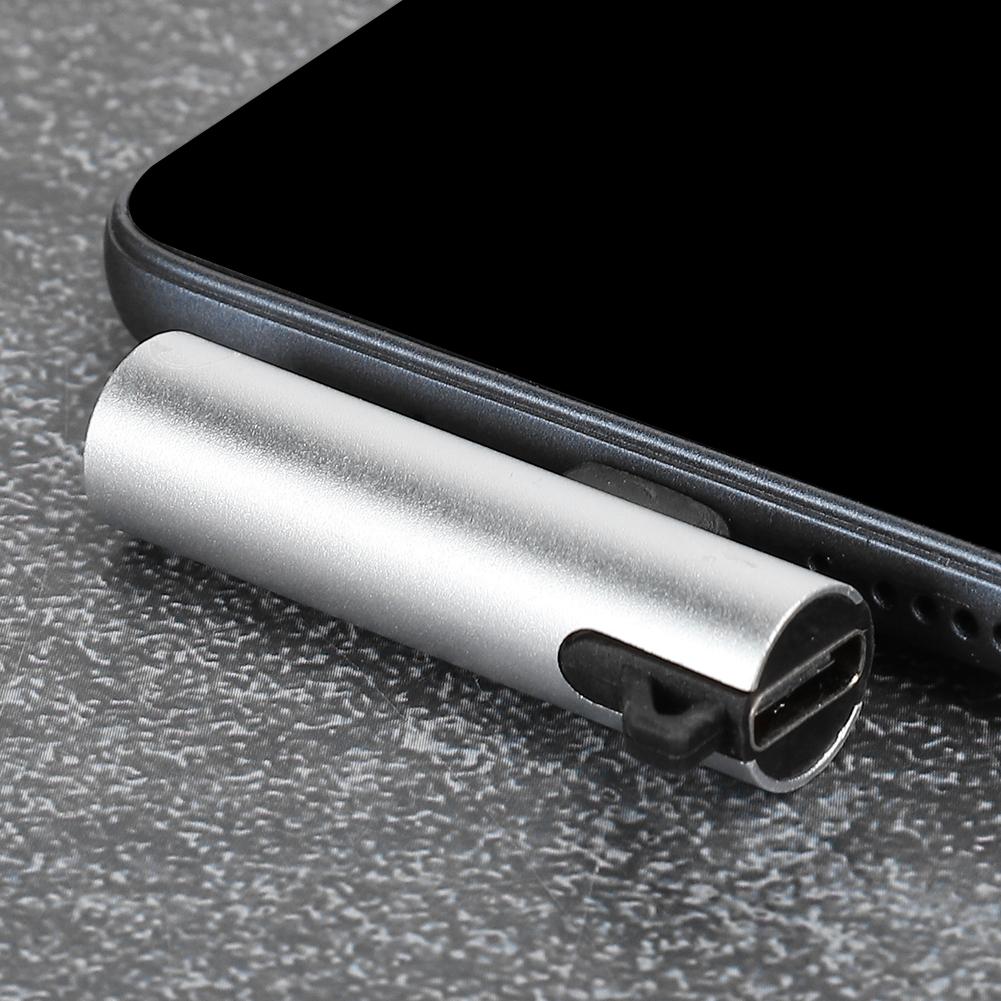 2Pcs 2 In 1 TypeC To 3.5mm Assist Cable Headset Distributor Adapter(silver )