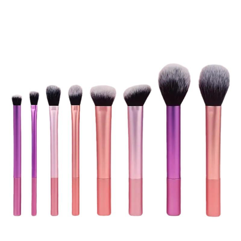

8-Piece Multicolor Makeup Brush Set for Powder, Blush, and Contour