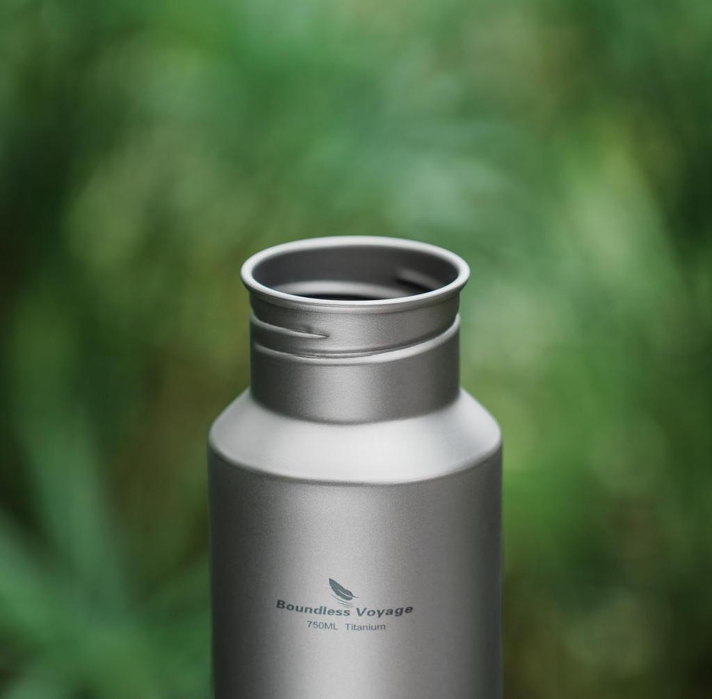 Boundless Voyage Pure Titanium Water Outdoor Camping Ultra with Bottle, 750ml, Bottle, Lightweight, Case, Rust-Resistant