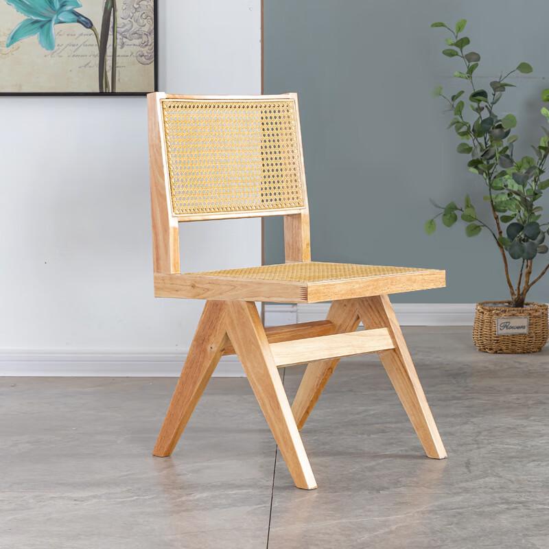 NuFeng Outdoor Solid Wood Rattan Dining Chair