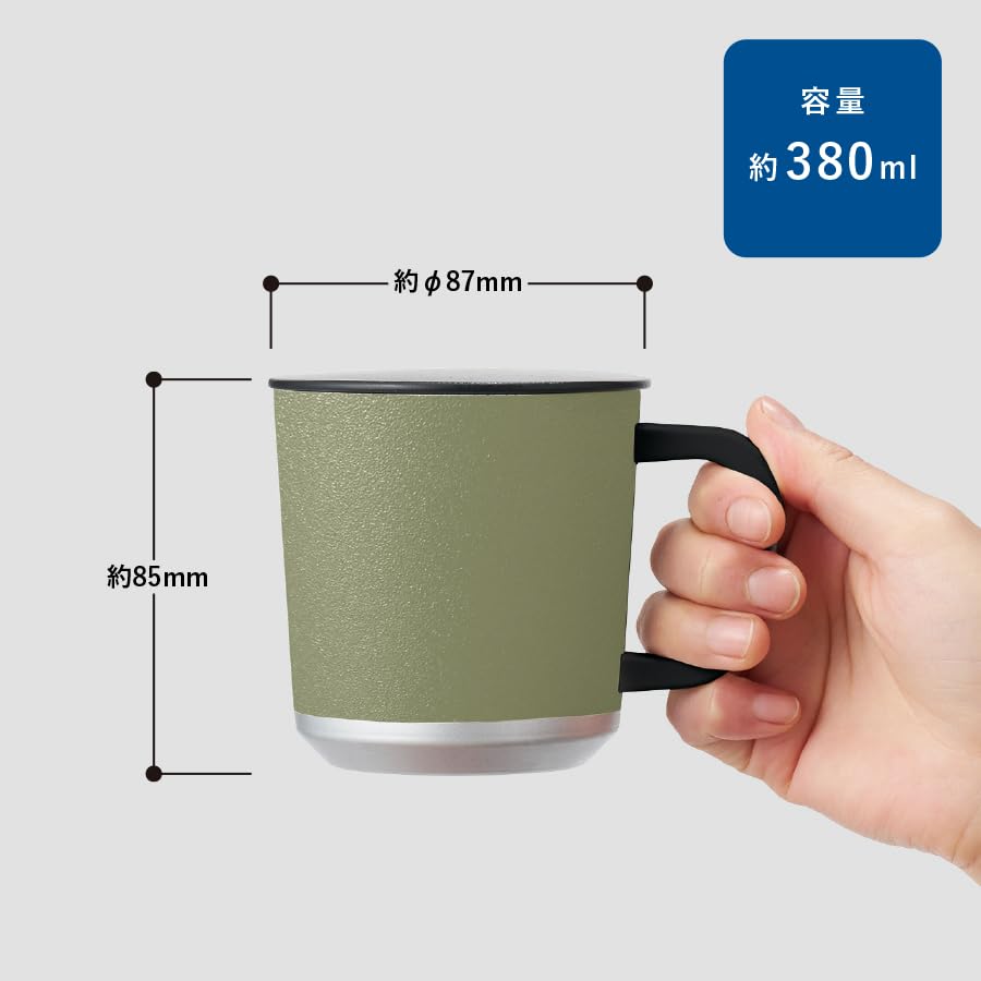 Trade Works Zalatto Stainless Steel Thermos Mug with Keeps Drinks Hot or Vacuum 380ml TS-1813-002 Lid, Cold, Insulated, Red,