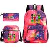 New rhythm box Sprunki music game schoolbag backpack pencil bag three-piece set student heat transfer backpack