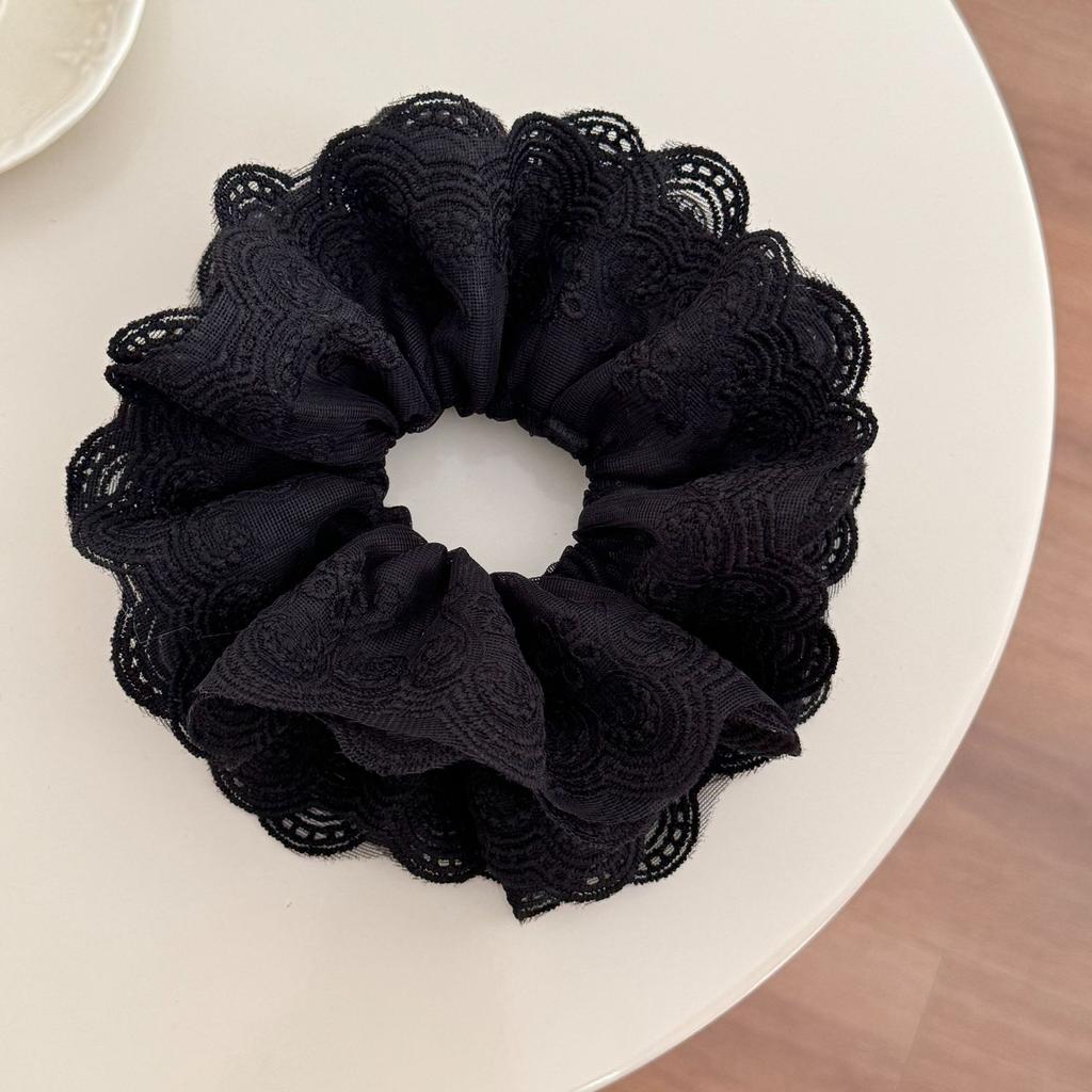 New Retro Versatile Lace Multi-layer Large Intestine Hair Band Ponytail Ball Head Tie Hair Headrope Hair Accessories Women