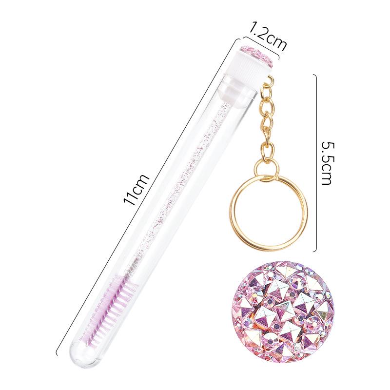 Disposable Mascara Wand with Rhinestone Crystal Tube and Gold Buckle