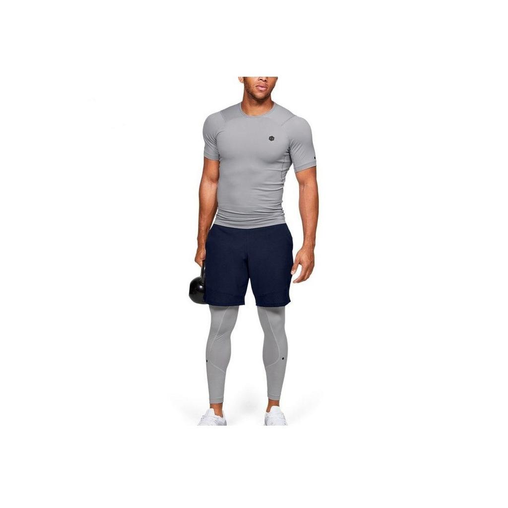 Under Armour HeatGear Compression Solid Crew Neck T-Shirt Men Tops Mod-Gray 1353449-011