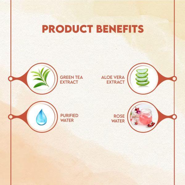 Jovees Herbal Green Tea Skin Toner 100ml For Oily Acne Prone Skin Cleansing Hydrating Pore Tightening Alcohol Free Daily Skin Balance