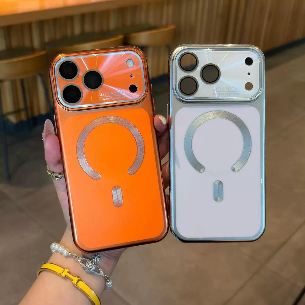 Luxury Electroplated Magnetic Case for iPhone 16/17 Pro Max - Drop-Proof Dual-Lens Protective Cover
