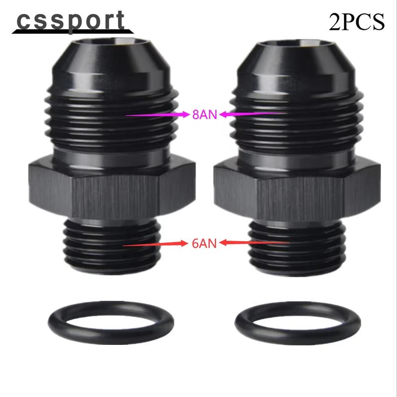 2pcs ORB -6 -8 O-ring Boss AN6 AN8 To 6AN 8AN Male Adapter Fitting